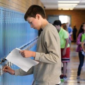 Student at locker