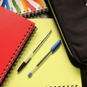 Close up of school supplies